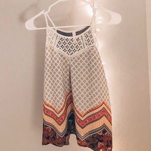 Chiffon floral/tribal print tank top
